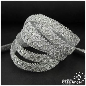GALÓN METALIZADO BORDADO CRUZADO 12mm