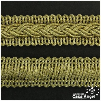 GALÓN METALIZADO TRENZA PLANA BORDADA 12mm