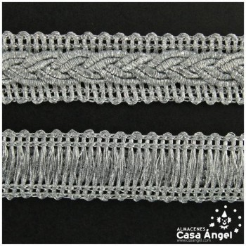 GALÓN METALIZADO TRENZA PLANA BORDADA 12mm