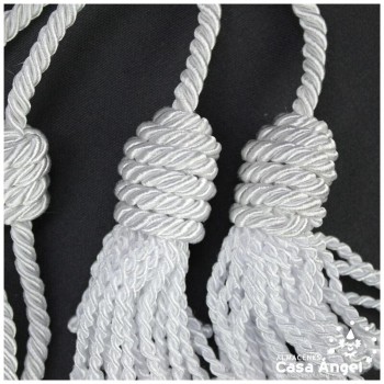 CÍNGULO LITÚRGICO BLANCODOBLE BORLA CORDÓN TRENZADO BRILLANTE 280cm