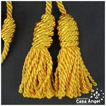 CÍNGULO LITÚRGICO AMARILLO DOBLE BORLA CORDÓN TRENZADO BRILLANTE 280cm