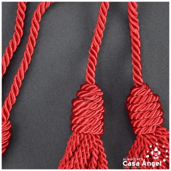 CÍNGULO LITÚRGICO ROJO DOBLE BORLA CORDÓN TRENZADO BRILLANTE 280cm