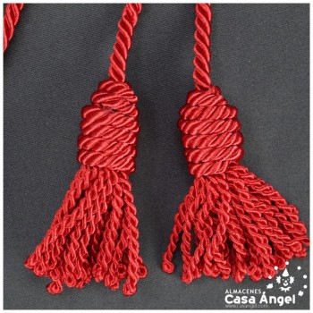 CÍNGULO LITÚRGICO ROJO DOBLE BORLA CORDÓN TRENZADO BRILLANTE 280cm