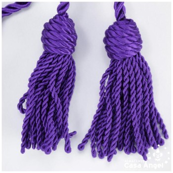 CÍNGULO LITÚRGICO MORADO DOBLE BORLA CORDÓN TRENZADO BRILLANTE 280cm