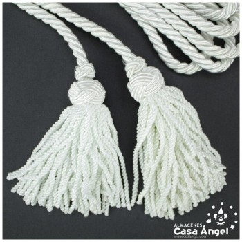 CÍNGULO LITÚRGICO BLANCO CON DOS BORLAS 350cm