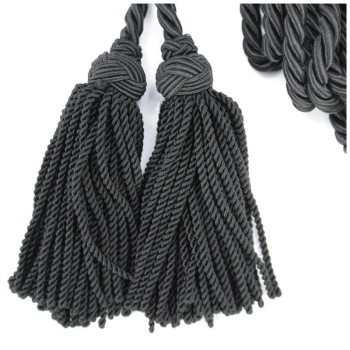 CÍNGULO LITÚRGICO NEGRO CON DOS BORLAS 350cm
