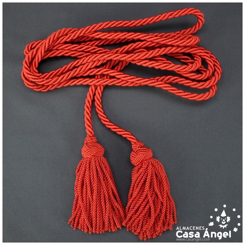 CÍNGULO LITÚRGICO ROJO CON DOS BORLAS 350cm