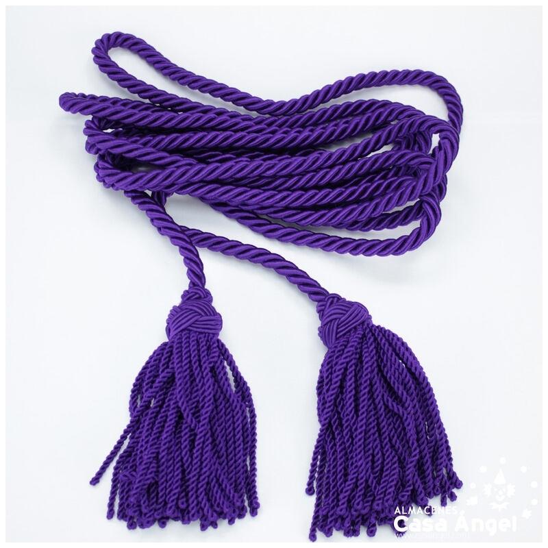 CÍNGULO LITÚRGICO MORADO CON DOS BORLAS 350cm