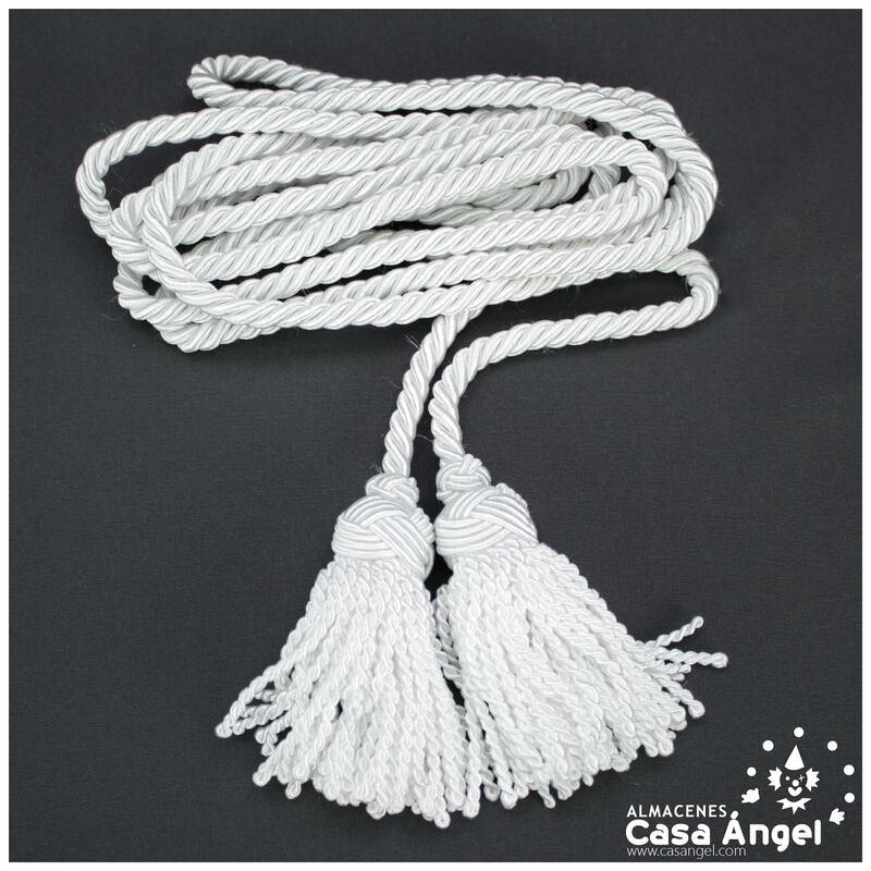 CÍNGULO LITÚRGICO BLANCO CON DOS BORLAS 300cm