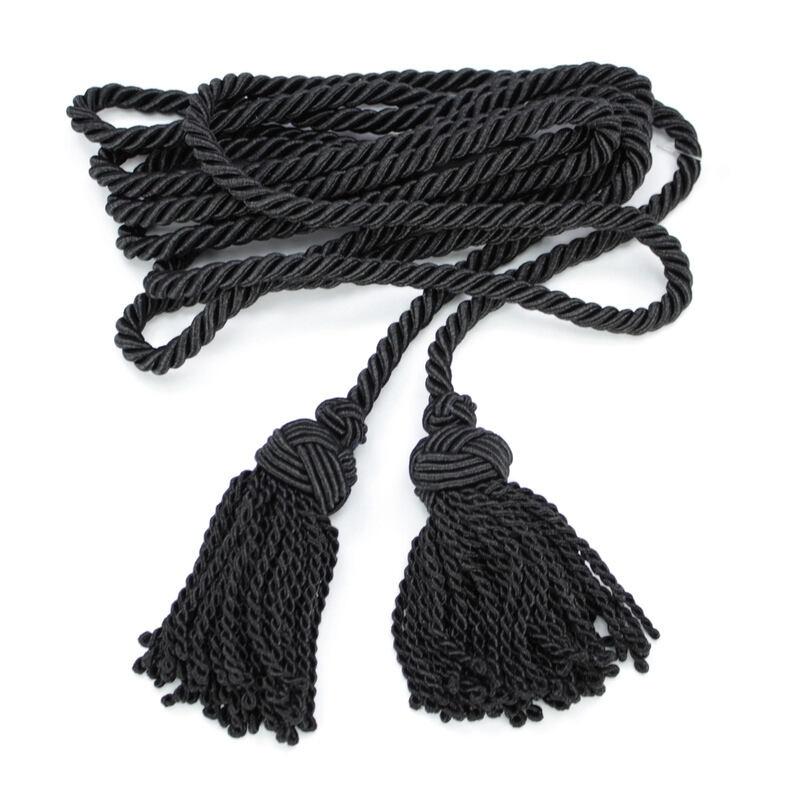 CÍNGULO LITÚRGICO NEGRO CON DOS BORLAS 300cm