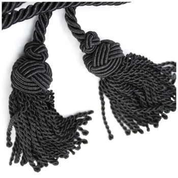 CÍNGULO LITÚRGICO NEGRO CON DOS BORLAS 300cm