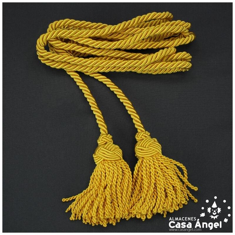 CÍNGULO LITÚRGICO AMARILLO CON DOS BORLAS 300cm