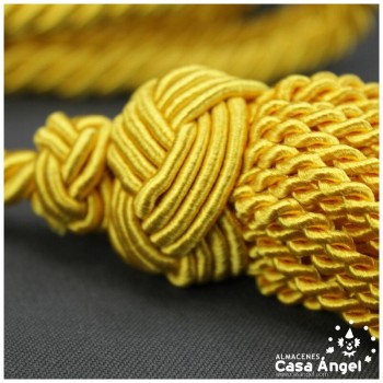 CÍNGULO LITÚRGICO AMARILLO CON DOS BORLAS 300cm