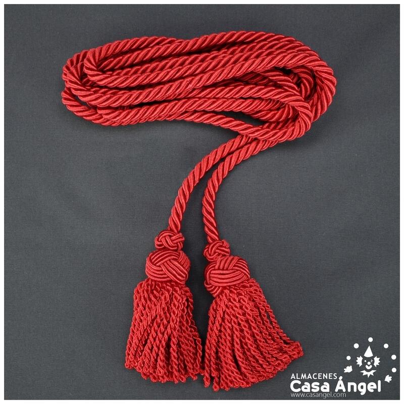 CÍNGULO LITÚRGICO ROJO CON DOS BORLAS 300cm