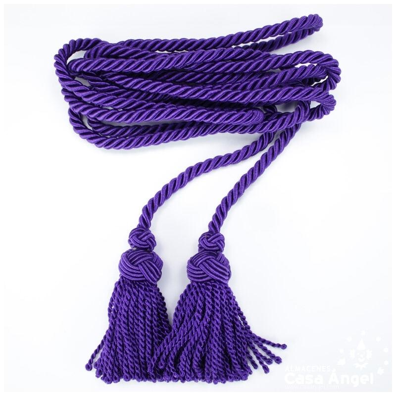CÍNGULO LITÚRGICO MORADO CON DOS BORLAS 300cm