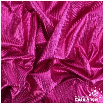 TEJIDO LAMÉ FUCSIA A RAYAS SERIE TINA 150cm