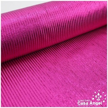 TEJIDO LAMÉ FUCSIA A RAYAS SERIE TINA 150cm