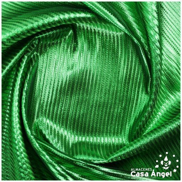 TEJIDO LAMÉ VERDE A RAYAS SERIE TINA 150cm