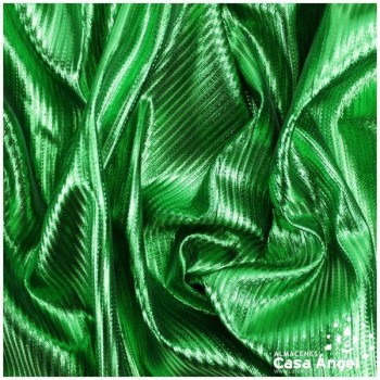 TEJIDO LAMÉ VERDE A RAYAS SERIE TINA 150cm