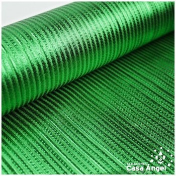 TEJIDO LAMÉ VERDE A RAYAS SERIE TINA 150cm