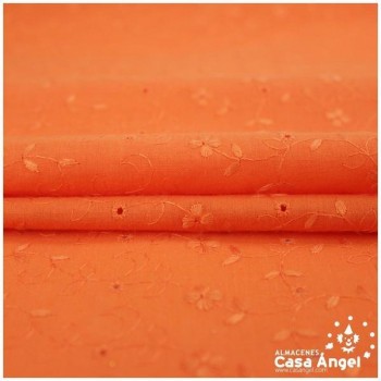 POPELÍN NARANJA PERFORADO RELIEVE SERIE RUMBA 150cm