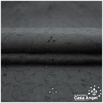 POPELÍN NEGRO PERFORADO RELIEVE SERIE RUMBA 150cm
