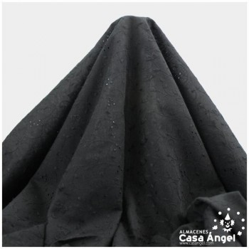 POPELÍN NEGRO PERFORADO RELIEVE SERIE RUMBA 150cm