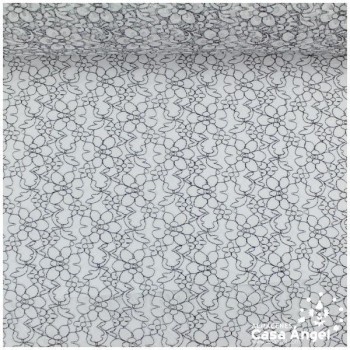 ENCAJE BLANCO CON FLORES BICOLOR SERIE ELVIS 150cm