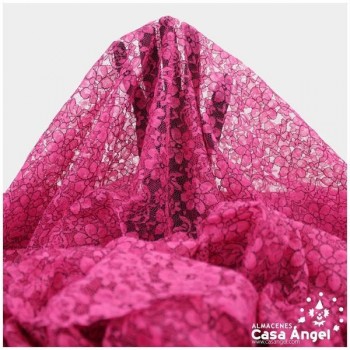 ENCAJE FUCSIA CON FLORES BICOLOR SERIE ELVIS 150cm