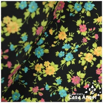 CRESPÓN NEGRO SERIE NATASHA CON ESTAMPADO DE FLORES