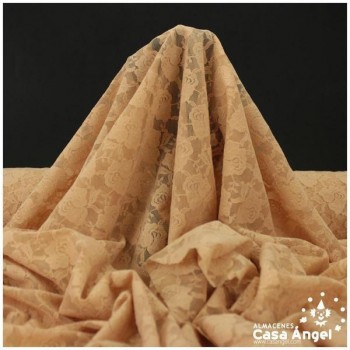 BLONDA ELÁSTICA DE ROSAS BEIGE SERIE SIXTY 135cm