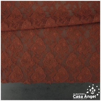 BLONDA ELÁSTICA DE ROSAS MARRÓN SERIE SIXTY 135cm