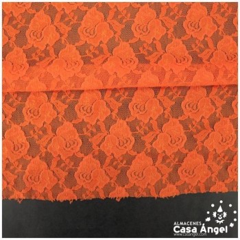 BLONDA ELÁSTICA DE ROSAS NARANJA SERIE SIXTY 135cm