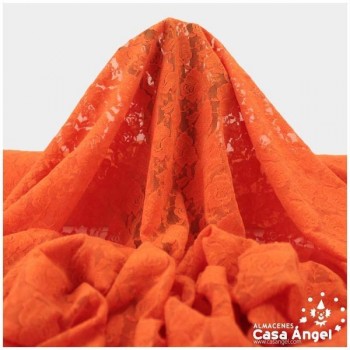 BLONDA ELÁSTICA DE ROSAS NARANJA SERIE SIXTY 135cm