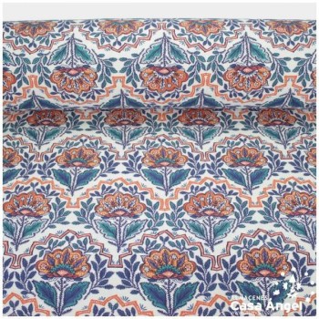 LONETA ESTAMPADA CON FLORES PAISLEY SERIE FLOW 280cm