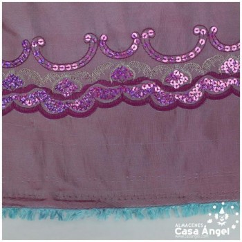 SEDA TAFETÁN FUCSIA CON LENTEJUELAS SERIE GHANDARA 150cm