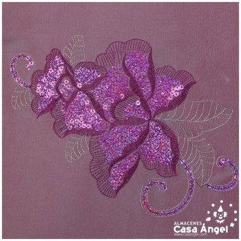 SEDA TAFETÁN FUCSIA CON LENTEJUELAS SERIE GHANDARA 150cm