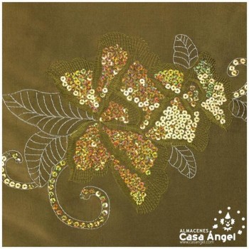SEDA TAFETÁN VERDE CON LENTEJUELAS SERIE GHANDARA 150cm