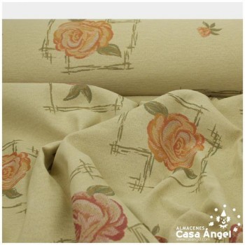 CRETONA JACQUARD PARA TAPICERÍA ROSE SERIE FUSSY 280cm