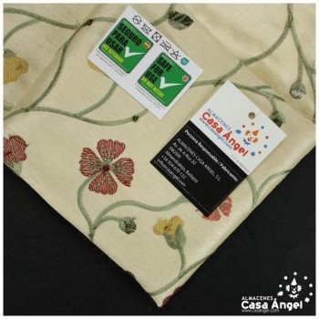 TAFETÁN CRUDO BORDADO FLORAL Y LENTEJUELAS SERIE KODAI 135cm
