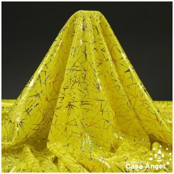 PAN DE ORO AMARILLO ESTAMPADO SERIE MIRTO DESTELLOS 112cm
