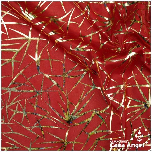 PAN DE ORO ROJO ESTAMPADO SERIE MIRTO DESTELLOS 112cm