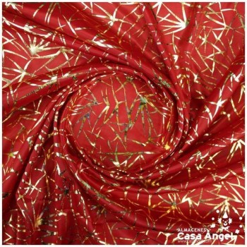 PAN DE ORO ROJO ESTAMPADO SERIE MIRTO DESTELLOS 112cm