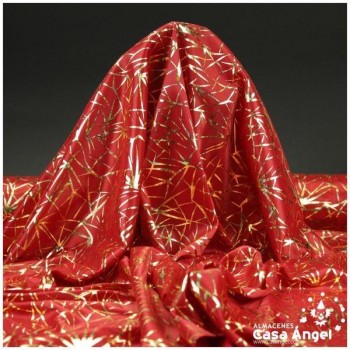 PAN DE ORO ROJO ESTAMPADO SERIE MIRTO DESTELLOS 112cm