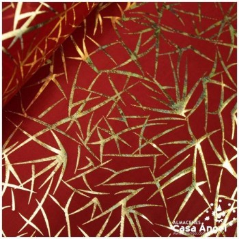 PAN DE ORO ROJO ESTAMPADO SERIE MIRTO DESTELLOS 112cm