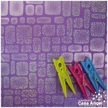 PAN DE ORO LILA ESTAMPADO CON FOIL SERIE BLOCK 150cm
