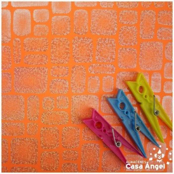 PAN DE ORO NARANJA ESTAMPADO CON FOIL SERIE BLOCK 150cm