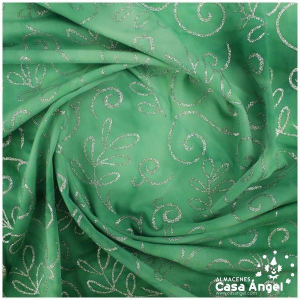 LYCRA VERDE DEGRADÉ ESTAMPADA GLITTER SERIE BONSAI 150cm