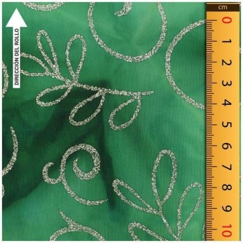 LYCRA VERDE DEGRADÉ ESTAMPADA GLITTER SERIE BONSAI 150cm