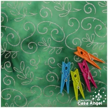 LYCRA VERDE DEGRADÉ ESTAMPADA GLITTER SERIE BONSAI 150cm